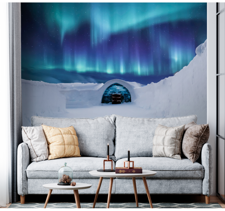 Mural de paisajes aurora boreal maravillosa - TenVinilo