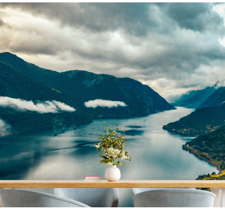 Mural de paisajes espejo del lago de montaña - TenVinilo