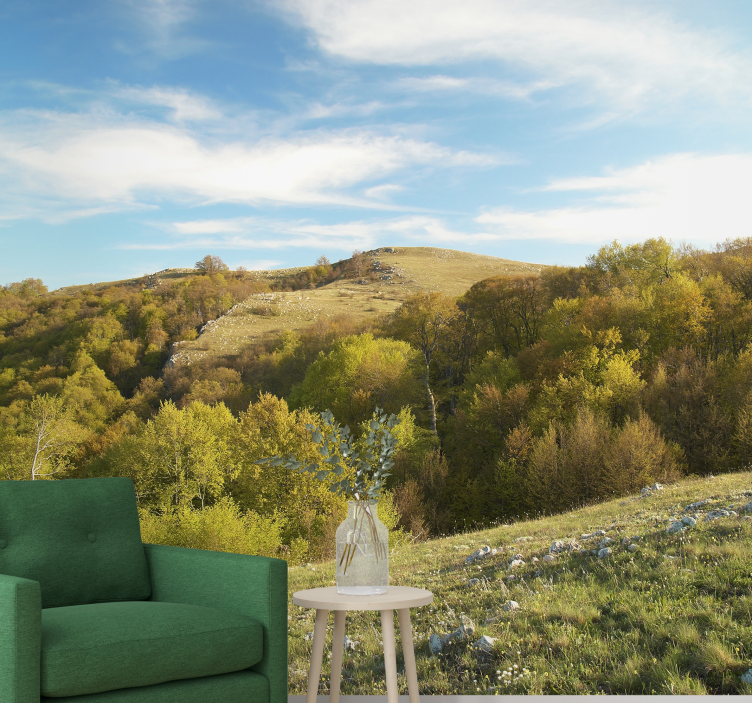 Mural de paisajes paisaje de colinas ondulantes - TenVinilo