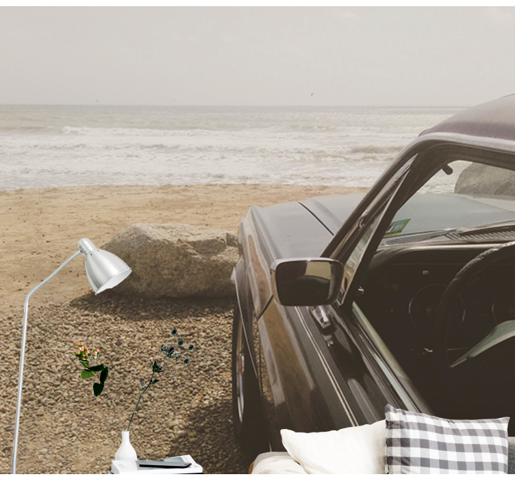 Mural de vehículos vista de coche clásico - TenVinilo