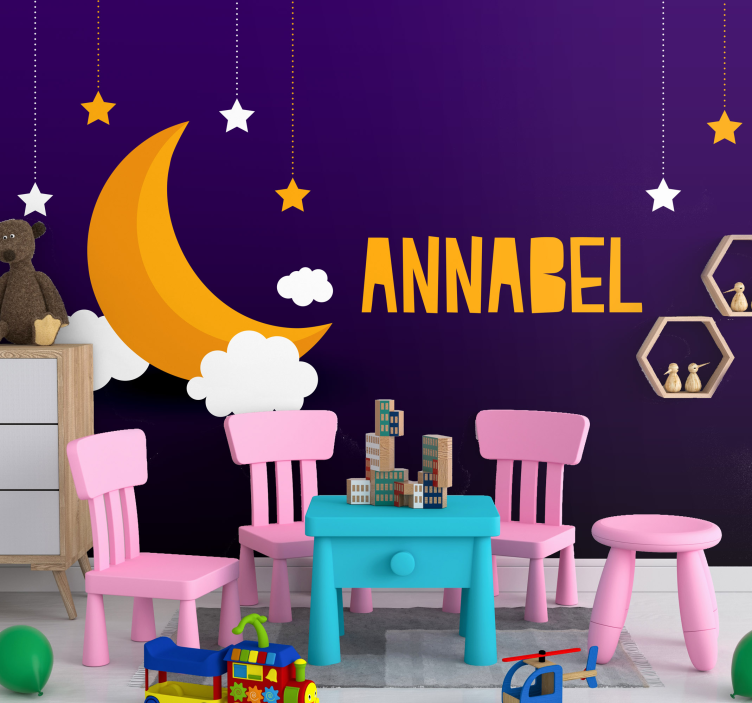 Mural infantil cuerpos celestes y constelaciones - TenVinilo