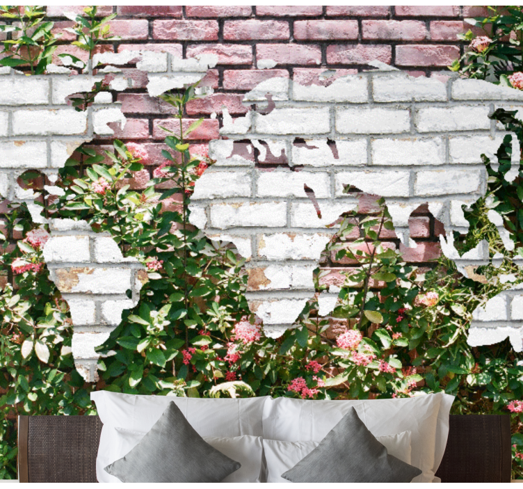 Mural mapamundi mapa del mundo floreciente - TenVinilo