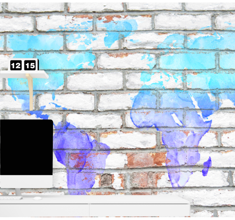 Mural mapamundi salpicadura del mapa del mundo - TenVinilo