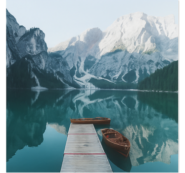 Mural de montañas lago di braies, dolomitas - TenVinilo