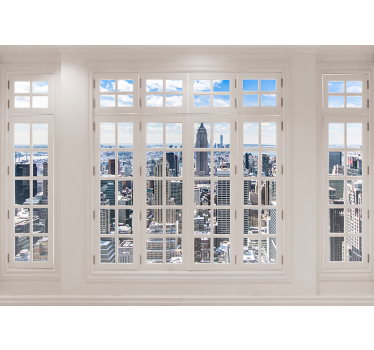 Papel pintado salón ventana a Nueva York - TenVinilo