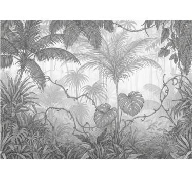 Mural de selva paisaje danzón de nubes - TenVinilo