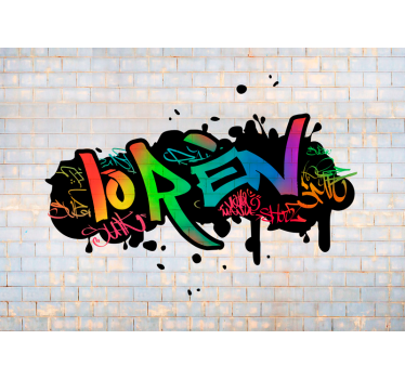 Mural graffiti nombre personalizable - TenVinilo