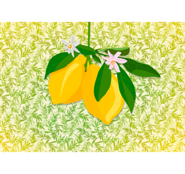 Fotomural flores limones con flores - TenVinilo