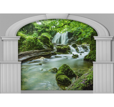 Fotomural cascada Pilares 3d con - TenVinilo