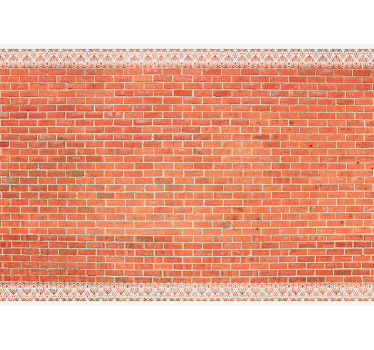 Fotomural ladrillo Pared de ladrillo desnudo con decoración - TenVinilo