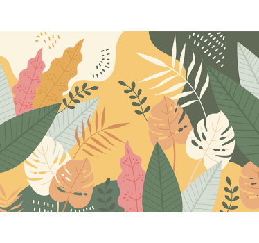 Fotomural bosque Pintura con plantas exóticas - TenVinilo