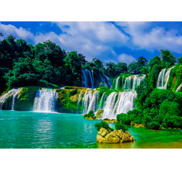 Mural de cascada paisaje de cascada majestuoso - TenVinilo
