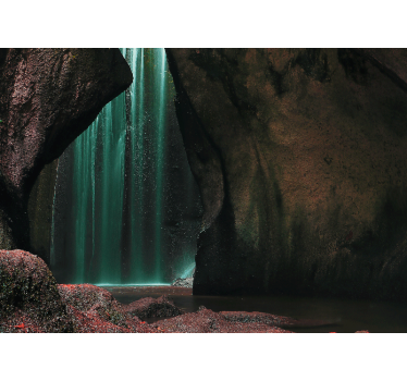 Fotomural cascada Dentro de la cascada escondida - TenVinilo