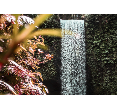 Mural de cascada atmósfera tropical serena - TenVinilo
