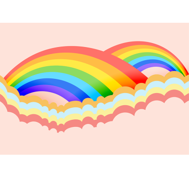 Fotomural infantiles Fondo arcoiris con nubes - TenVinilo