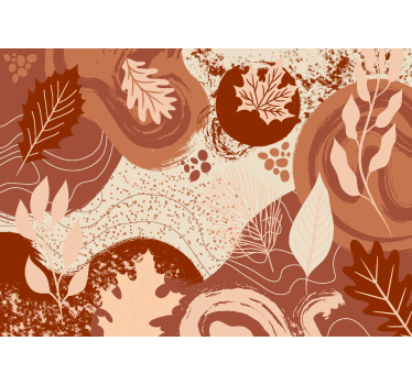 Papel mural terracota plantas y flores - TenVinilo