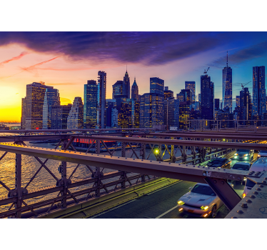 Papel mural ciudad de Nueva York al amanecer - TenVinilo