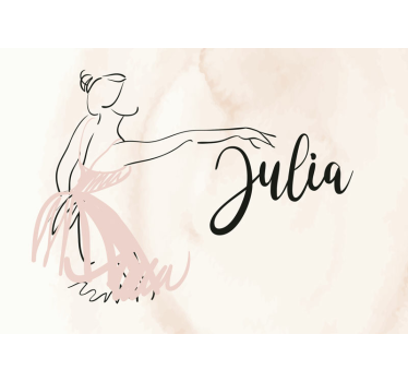 Fotomural juvenil bailarina ballet con nombre - TenVinilo