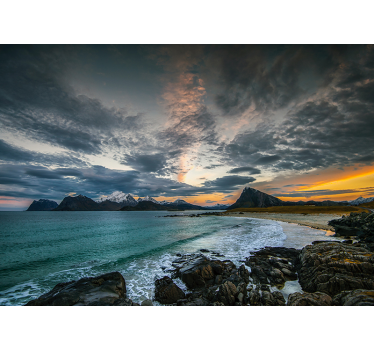Fotomural de naturaleza Noruega paisaje nublado - TenVinilo