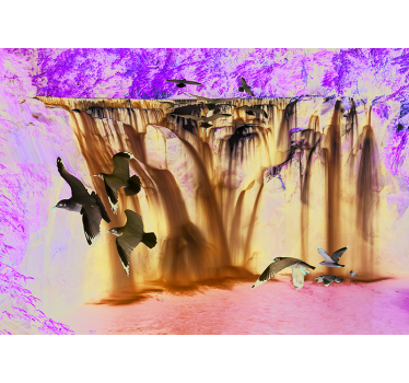 Mural de cascada majestuoso vuelo sobre cascadas - TenVinilo