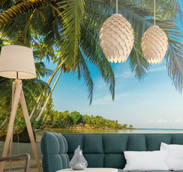 Foto mural 3d Paraíso pacífico en el mar - TenVinilo