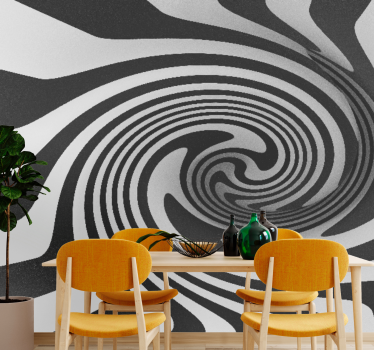 Foto mural 3d Túnel en espiral infinito en blanco y negro - TenVinilo