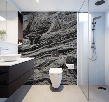 Mural baño textura gris natural - TenVinilo
