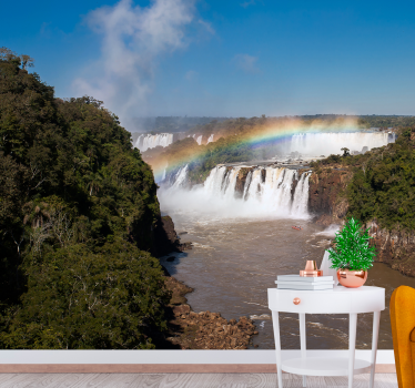 Fotomural Cascada con arcoiris - TenVinilo