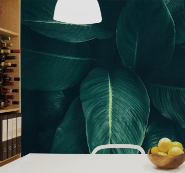 Fotomural de naturaleza Grandes hojas verdes tropicales - TenVinilo