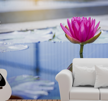 Fotomural efecto 3D flor color lila - TenVinilo