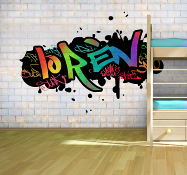 Mural graffiti nombre personalizable - TenVinilo
