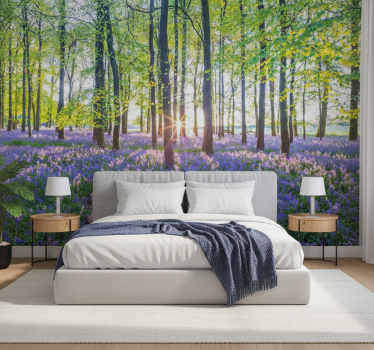 Mural de bosque modernismo inspirado en la naturaleza - TenVinilo