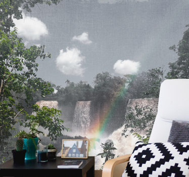 Mural de cascada escena de cascada en la selva - TenVinilo