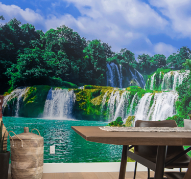 Mural de cascada paisaje de cascada majestuoso - TenVinilo