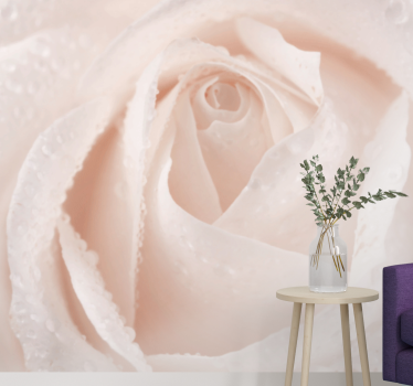 Mural de rosas delicada flor blanca - TenVinilo