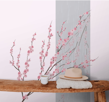Mural de flores rosas suaves - TenVinilo