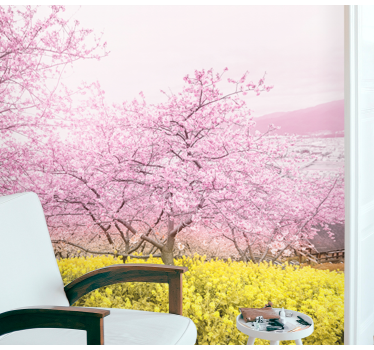 Mural de flores tranquilidad de los cerezos en flor - TenVinilo
