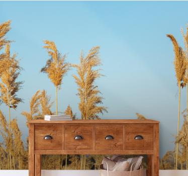 Mural de naturaleza llanuras de hierba dorada - TenVinilo