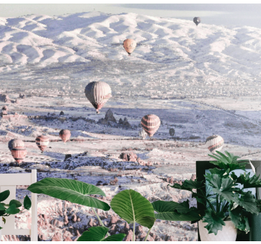 Mural de paisajes paisaje de globos aerostáticos - TenVinilo