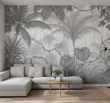 Mural de selva paisaje danzón de nubes - TenVinilo
