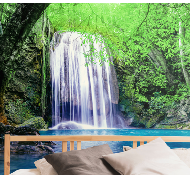 Mural lago Idílico paisaje con lago - TenVinilo