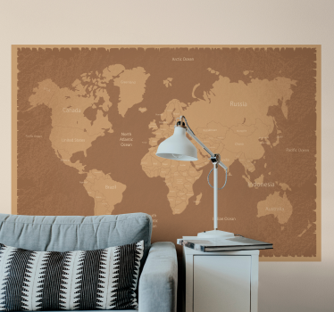 Mural mapamundi mapa geográfico del mundo - TenVinilo
