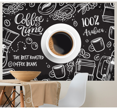 Mural moderno Imagenes de cafe - TenVinilo