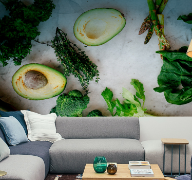 Mural para cocina arreglo de aguacates frescos - TenVinilo