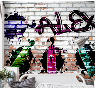 Murales para habitaciones juveniles Patinetas de colores - TenVinilo
