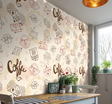 Fotomural pared frase café - TenVinilo