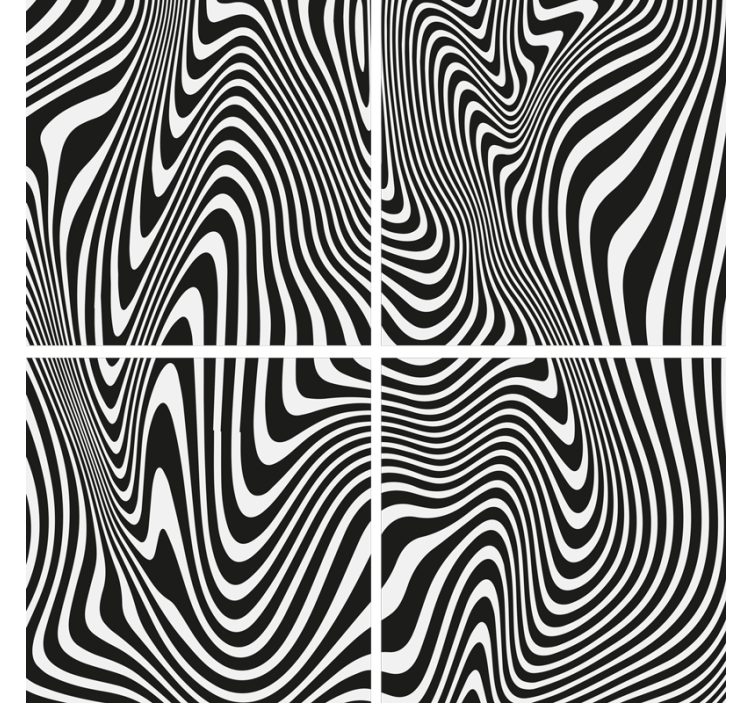 Portavasos patrón ondulado blanco y negro - TenVinilo