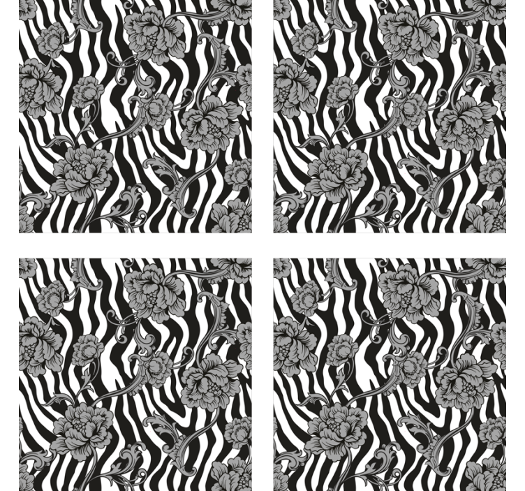 Portavasos patrón floral de cebra - TenVinilo