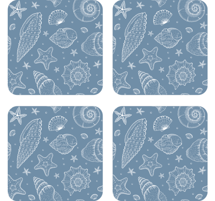 Posavasos frikis con patrón de conchas y estrellas - TenVinilo