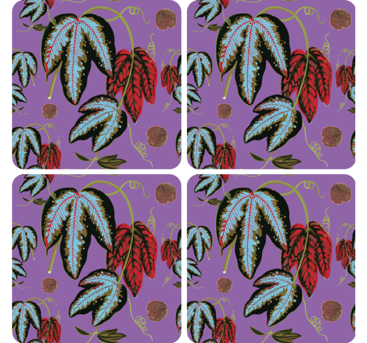 Posavasos moderno Maranta azul y morado - TenVinilo